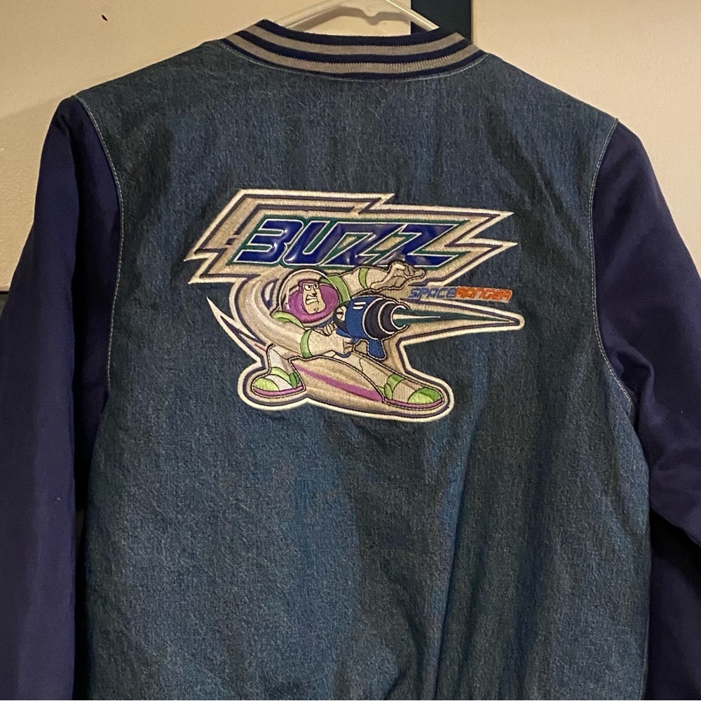 Vintage Disney Store Coat Childs 10-12 Large Buzz Lightyear Pocket Snap Front